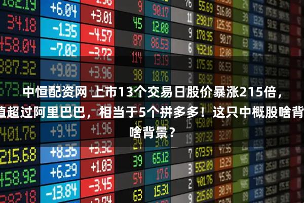 中恒配资网 上市13个交易日股价暴涨215倍，市值超过阿里巴巴，相当于5个拼多多！这只中概股啥背景？