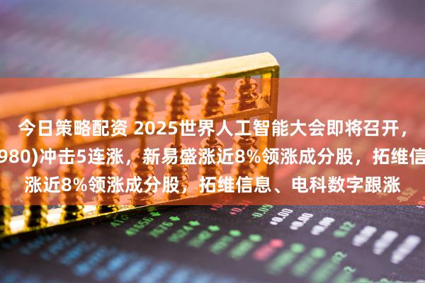 今日策略配资 2025世界人工智能大会即将召开，人工智能ETF(515980)冲击5连涨，新易盛涨近8%领涨成分股，拓维信息、电科数字跟涨